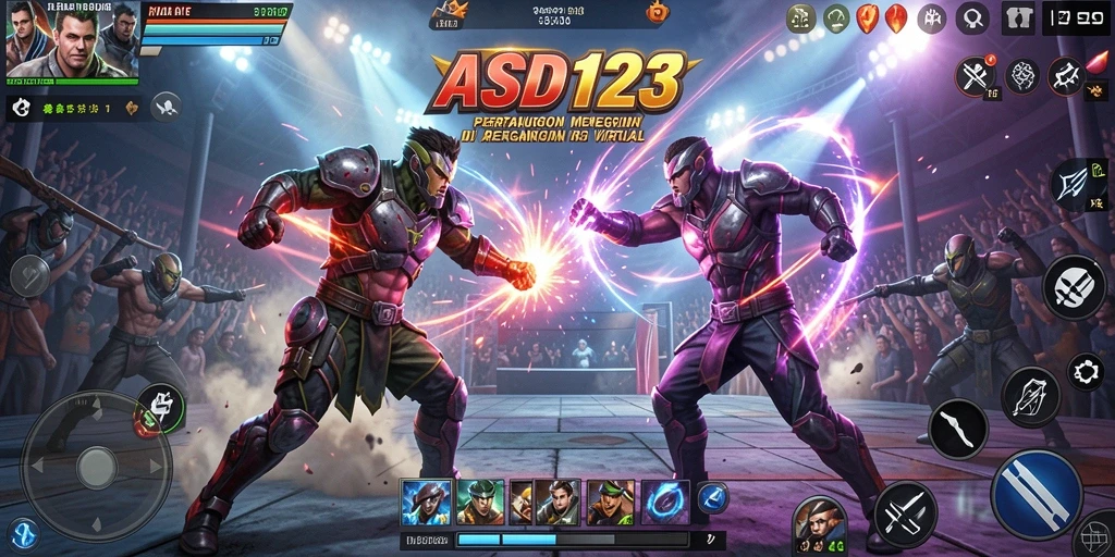 Screenshot gameplay menunjukkan pertarungan seru dan karakter yang dinamis.
