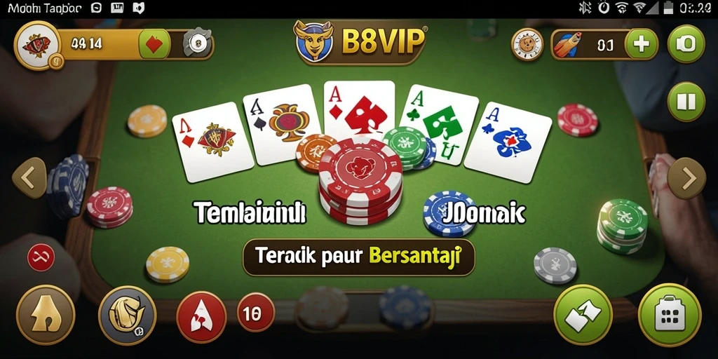 Tampilan gameplay B8VIP yang mengasyikkan dalam permainan Gaple.