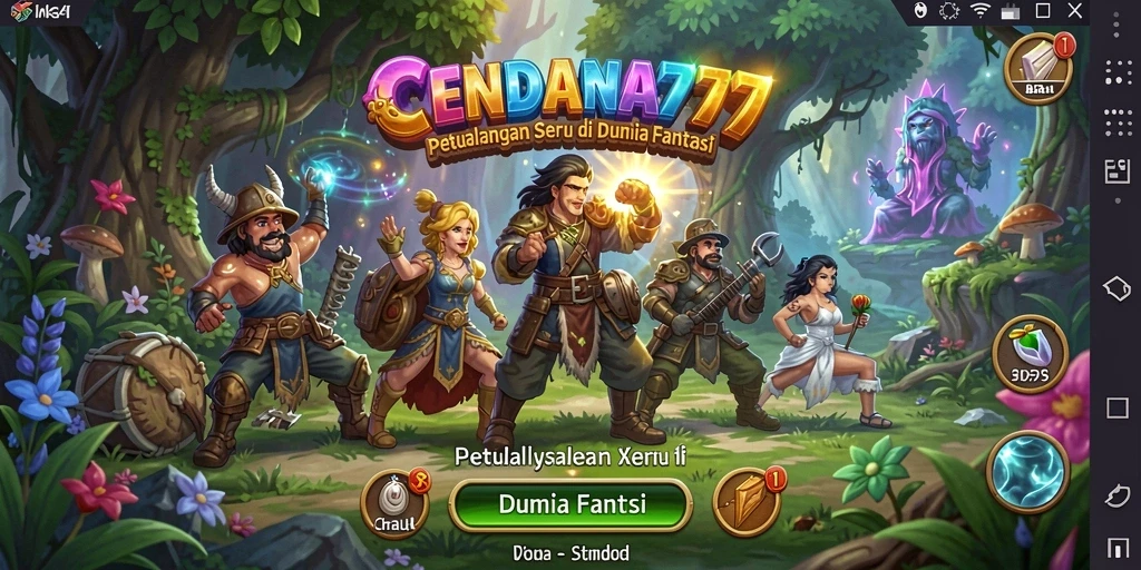 Tampilan gameplay CENDANA777 yang menarik dan seru dalam pertempuran RPG.