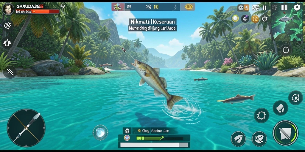 Tampilan gameplay GARUDA365 yang menarik saat memancing ikan.