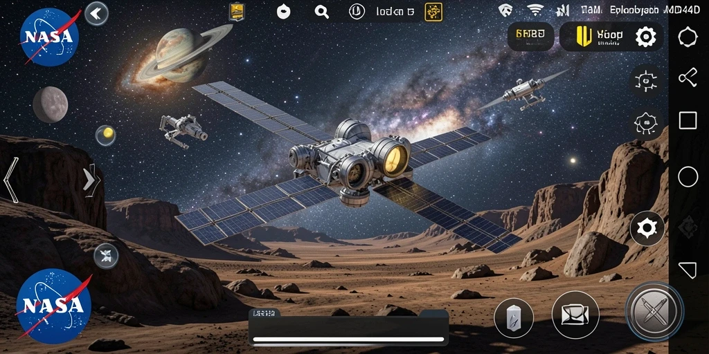 Screenshot NASA4D menampilkan pengalaman simulasi eksplorasi luar angkasa yang mendebarkan.