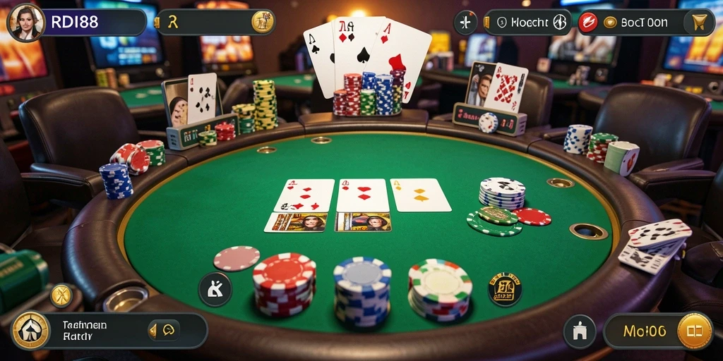 Screenshot RDI88 menampilkan momen mendebarkan saat bermain Poker.