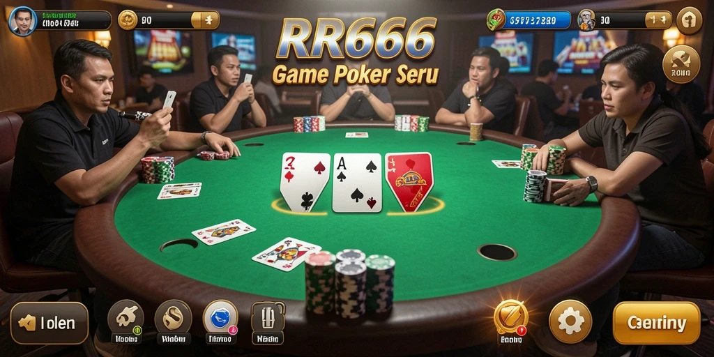 Tampilan menarik dari gameplay Poker yang seru di RR666.