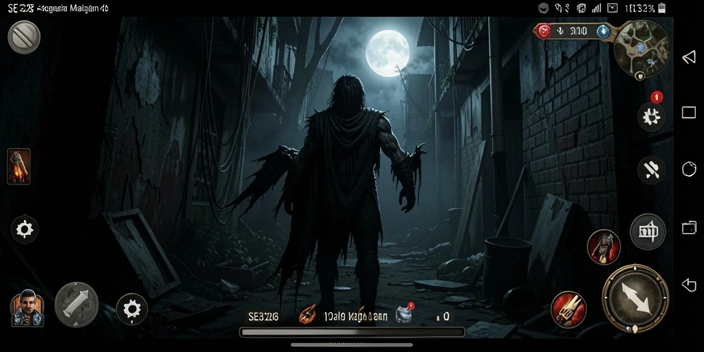 Tampilan gameplay SE328 yang menegangkan dengan karakter dalam kegelapan.